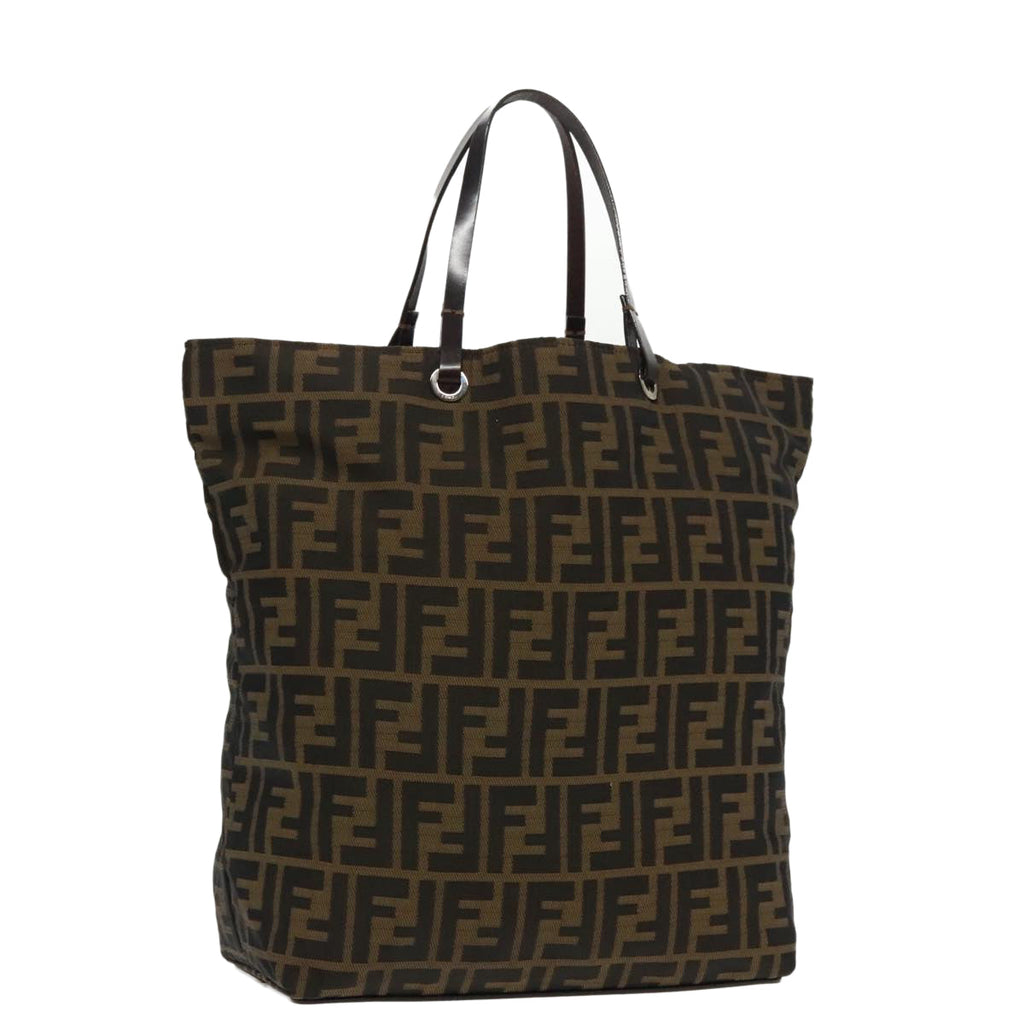 FENDI Zucca Canvas Tote Bag Brown Black 95466