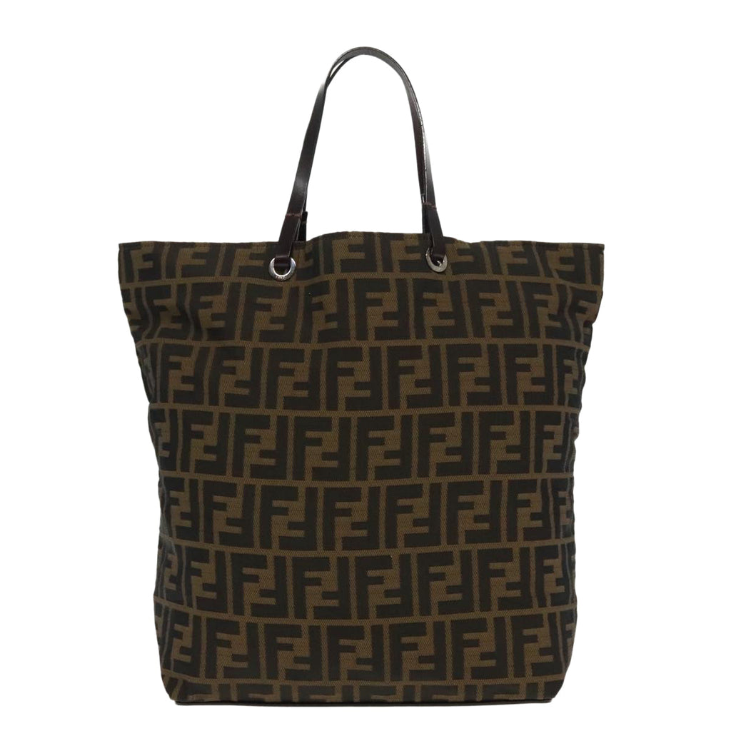 FENDI Zucca Canvas Tote Bag Brown Black 95466