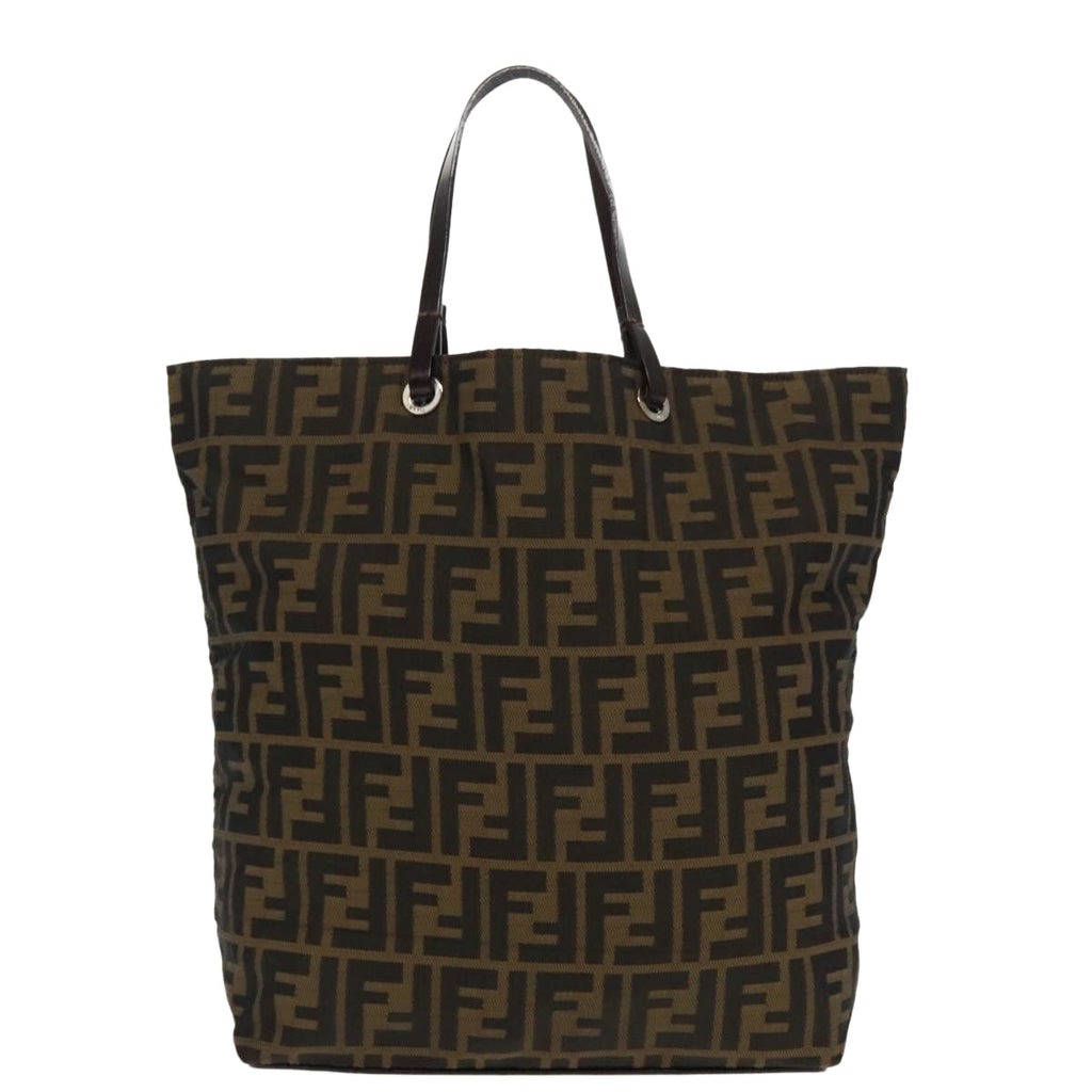 FENDI Zucca Canvas Tote Bag Brown Black 95466