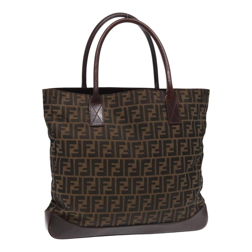 FENDI Zucca Canvas Tote Bag Brown Black 95503