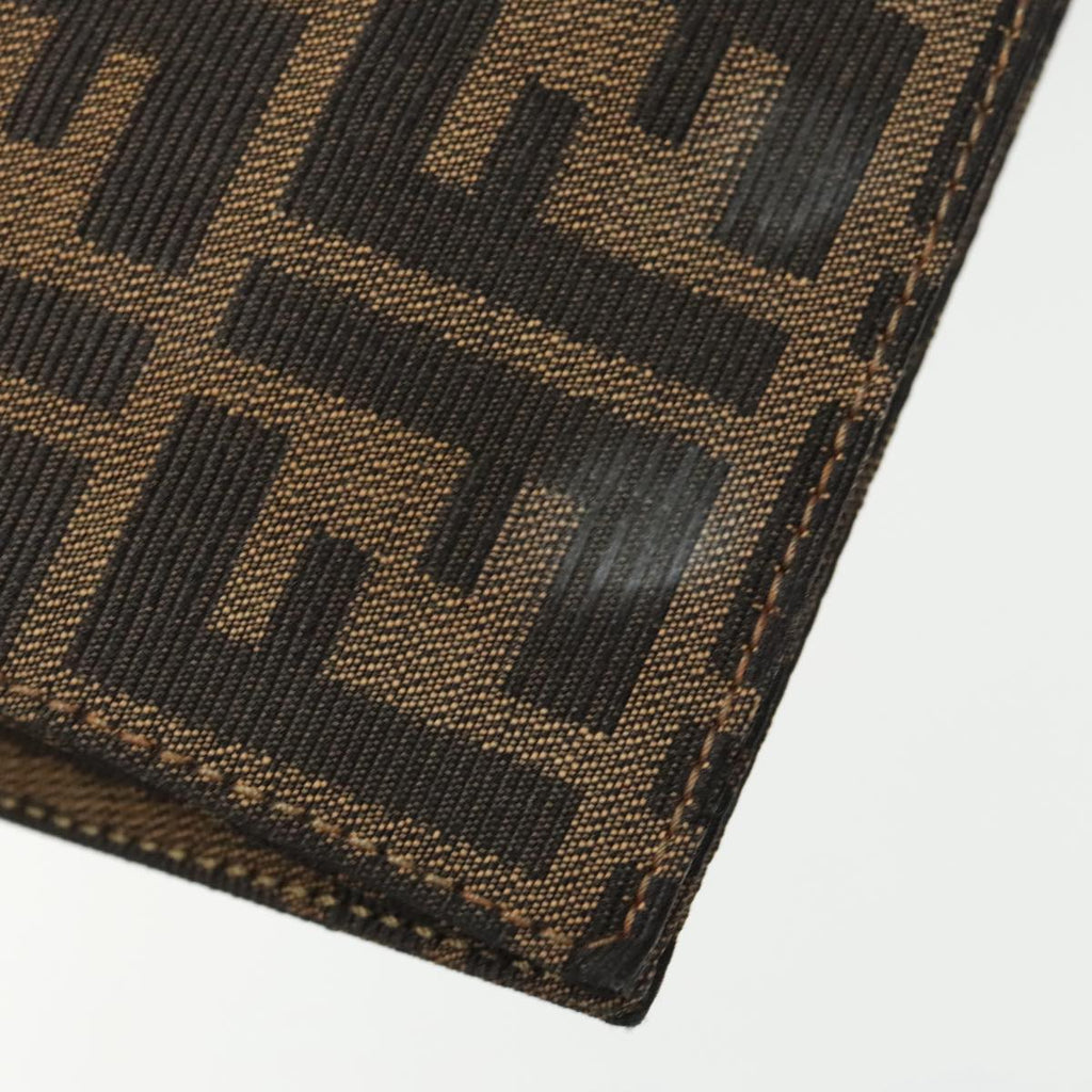 FENDI Zucca Canvas Shoulder Bag Brown Black gold 95519