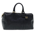 CHANEL Bicolore Boston Bag Leather Black Gold CC 95529