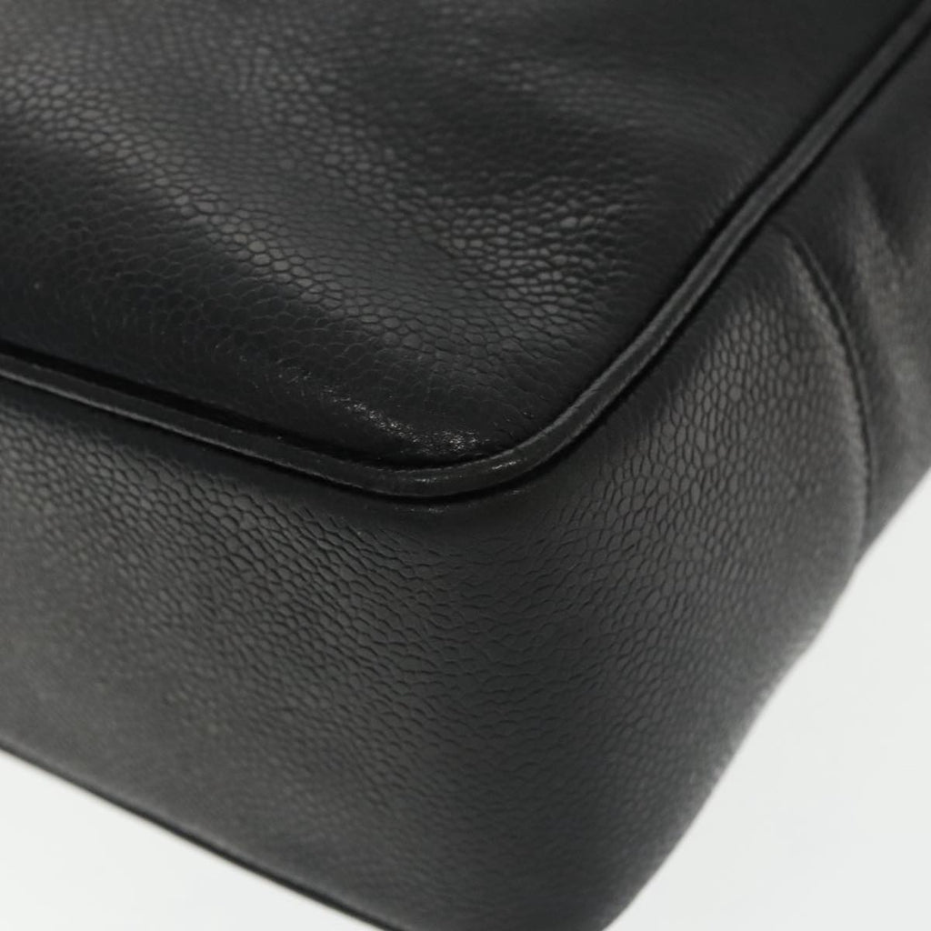 CHANEL COCO Mark Tote Bag Caviar Skin Black Gold CC 95534