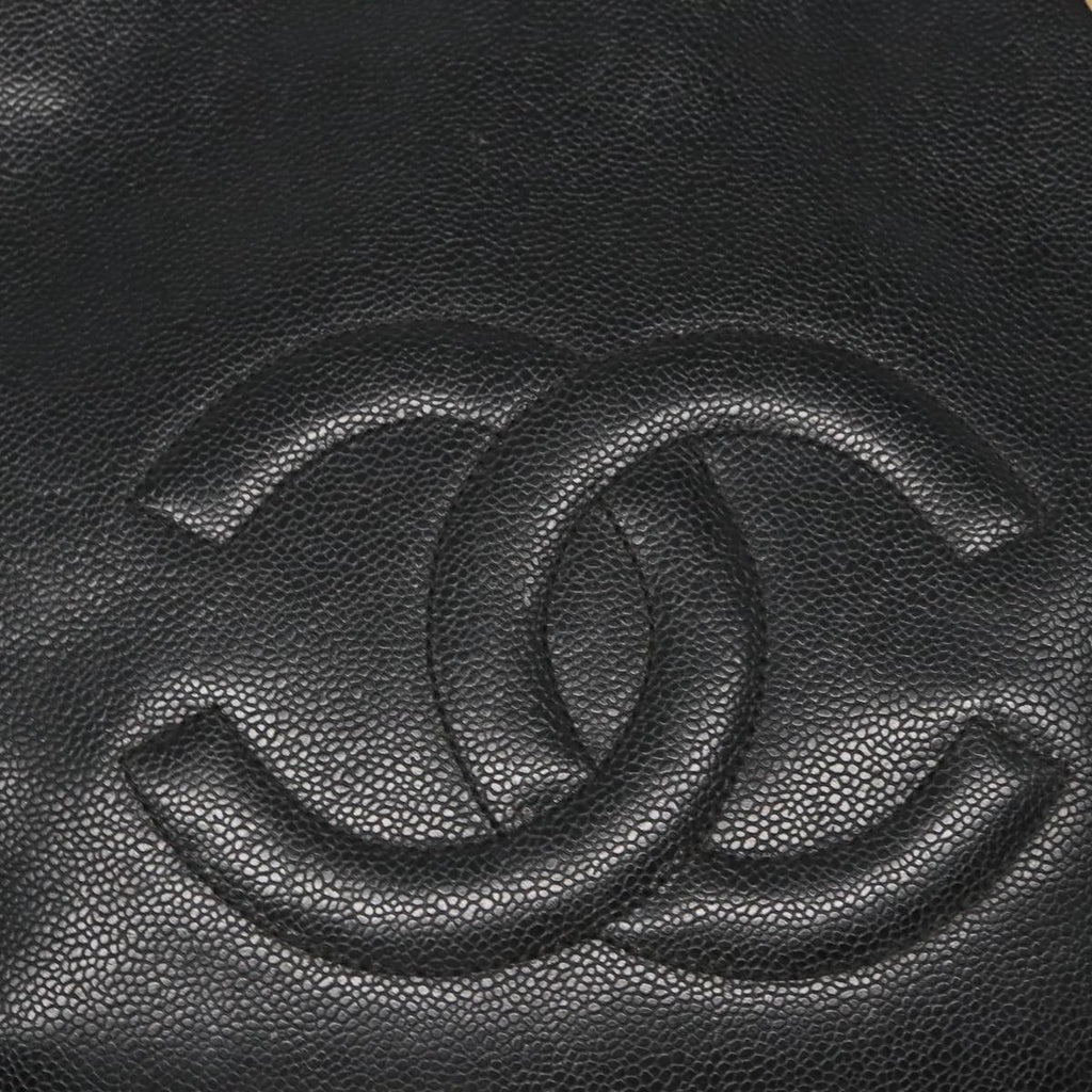 CHANEL COCO Mark Tote Bag Caviar Skin Black Gold CC 95534