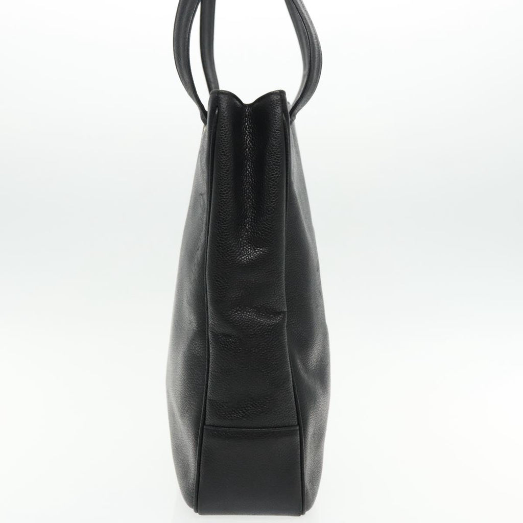 CHANEL COCO Mark Tote Bag Caviar Skin Black Gold CC 95534