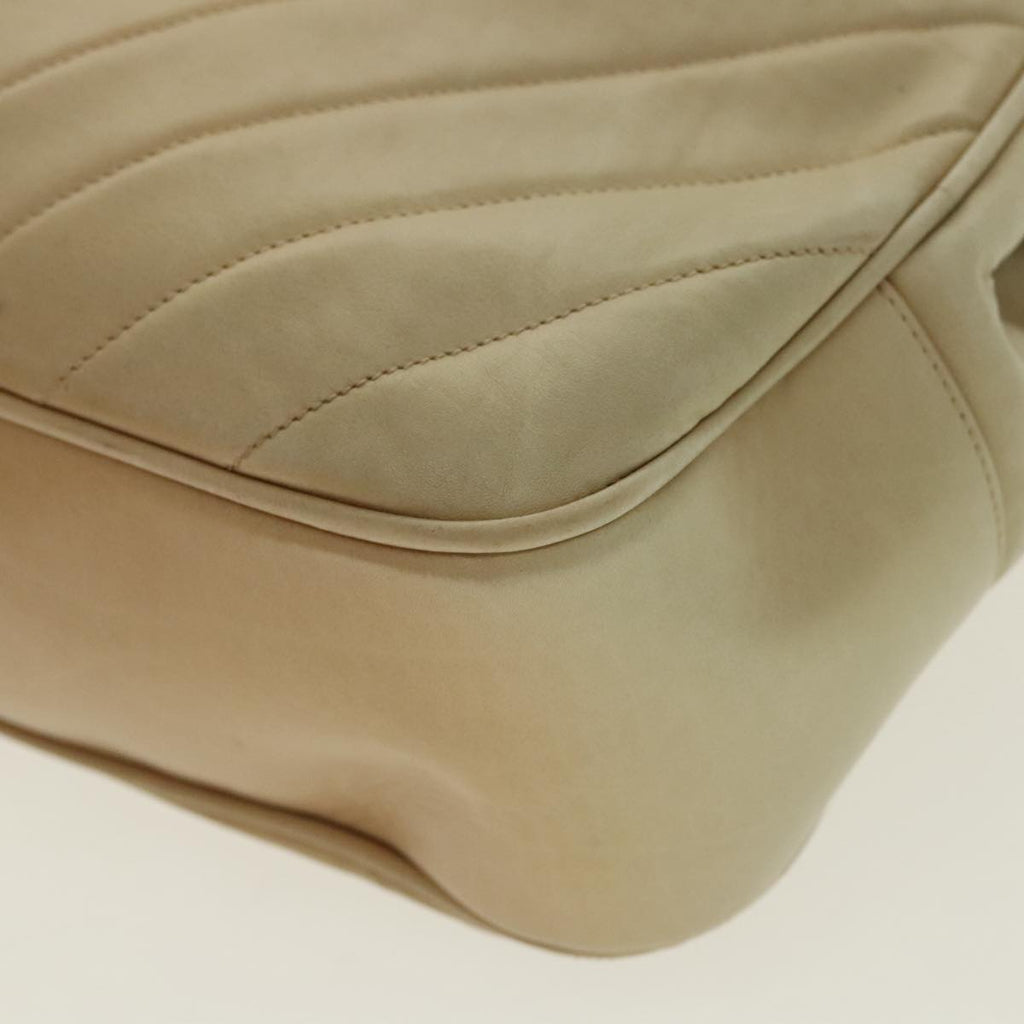 CHANEL V Stitch Hand Bag Lamb Skin Beige Gold CC 95608