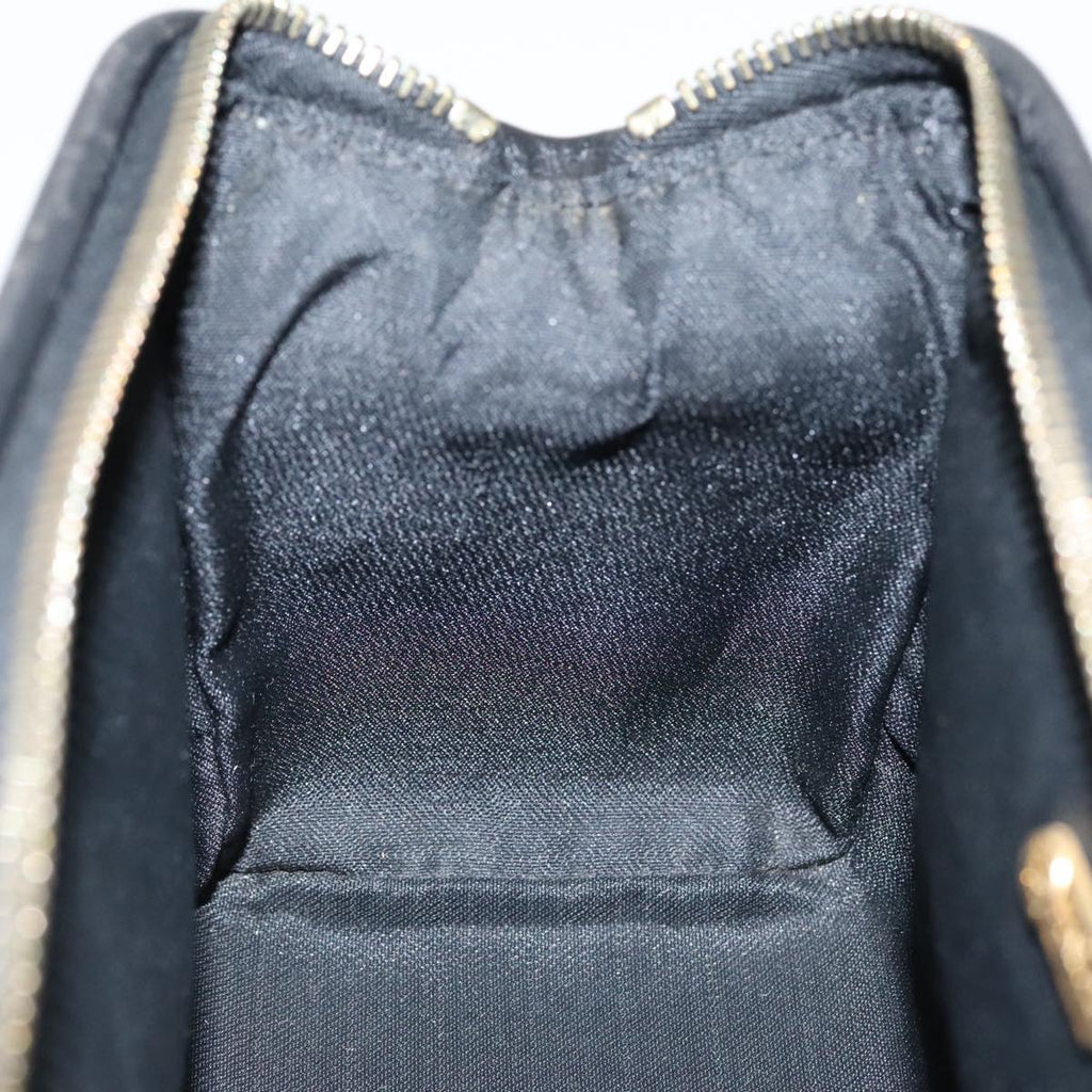FENDI Pecan Canvas Mini Hand Bag Brown Black gold 95610