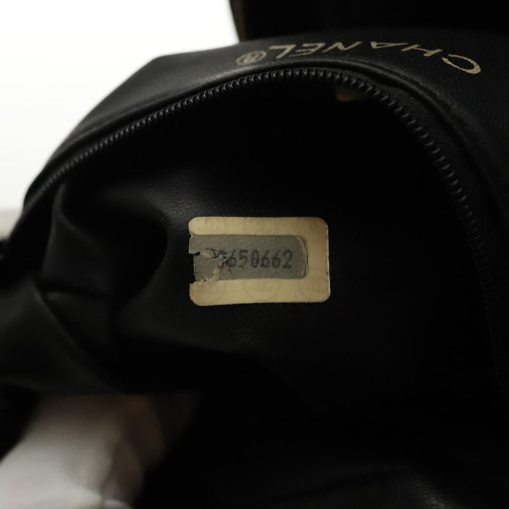 CHANEL Bicolore Clutch Bag Leather Black CC 95615