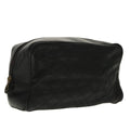CHANEL Bicolore Clutch Bag Leather Black CC 95615