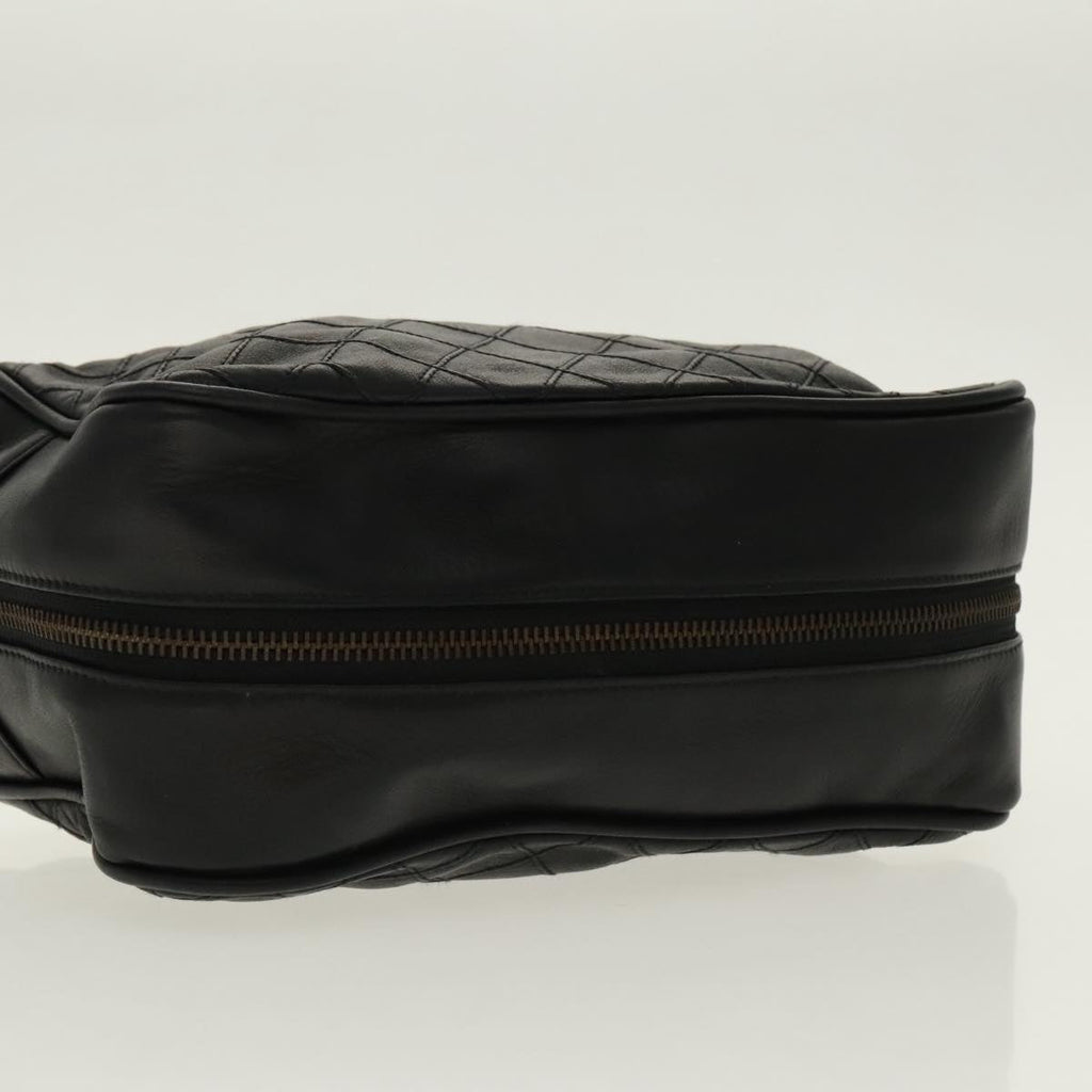 CHANEL Bicolore Clutch Bag Leather Black CC 95615