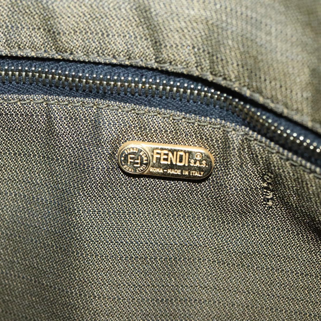 FENDI Zucca Canvas Hand Bag Brown Black Gold 95689