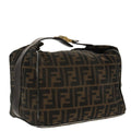 FENDI Zucca Canvas Hand Bag Brown Black Gold 95689