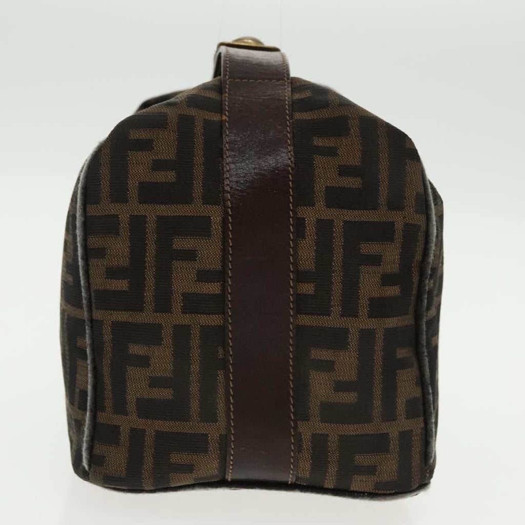 FENDI Zucca Canvas Hand Bag Brown Black Gold 95689