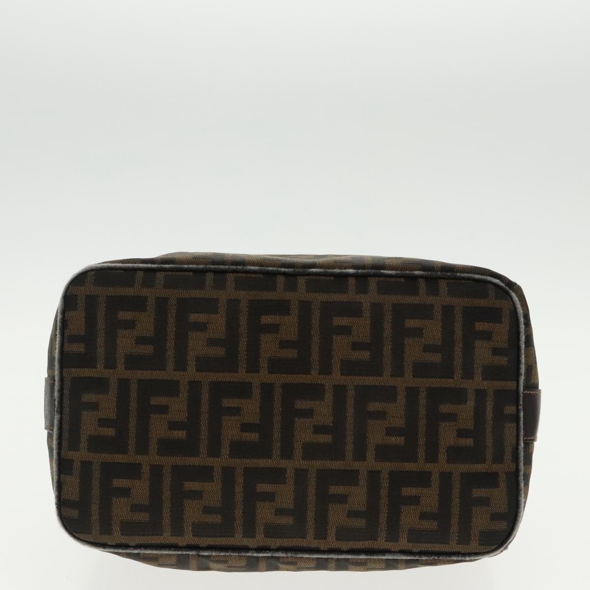 FENDI Zucca Canvas Hand Bag Brown Black Gold 95689