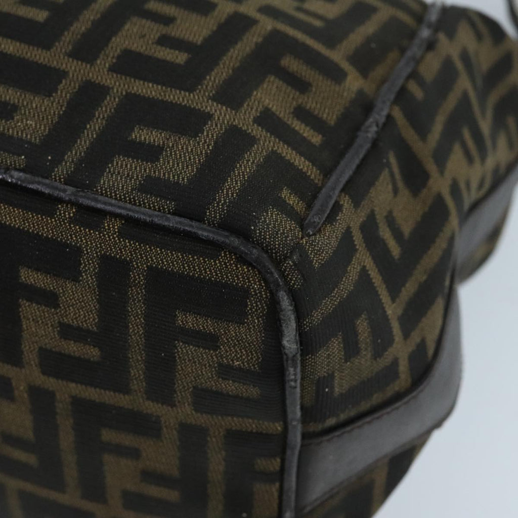 FENDI Zucca Canvas Hand Bag Brown Black Silver 95770