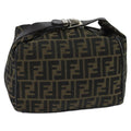 FENDI Zucca Canvas Hand Bag Brown Black Silver 95770