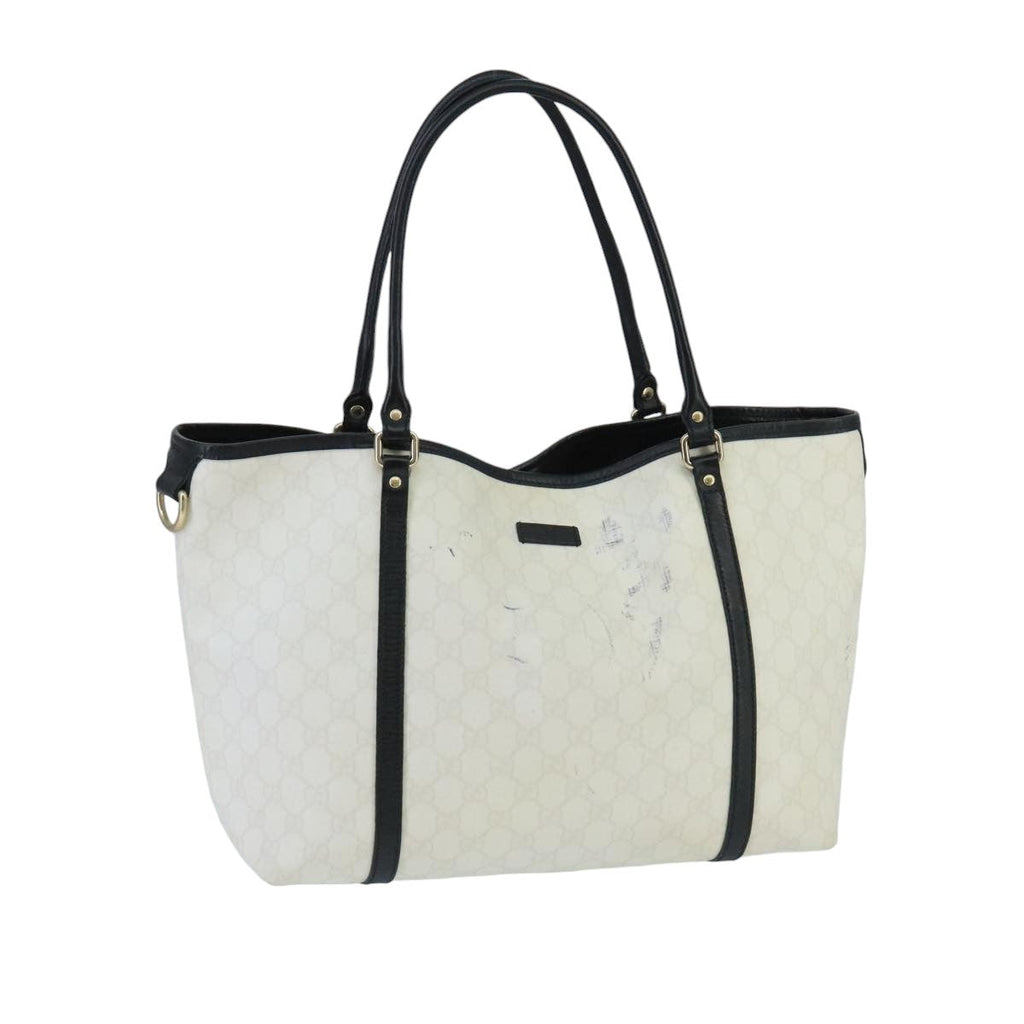 GUCCI GG Supreme Tote Bag PVC Gold White 197953 95798