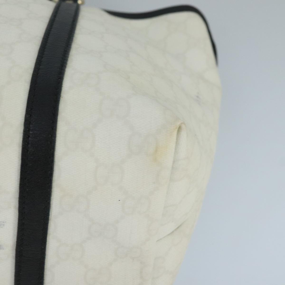 GUCCI GG Supreme Tote Bag PVC Gold White 197953 95798