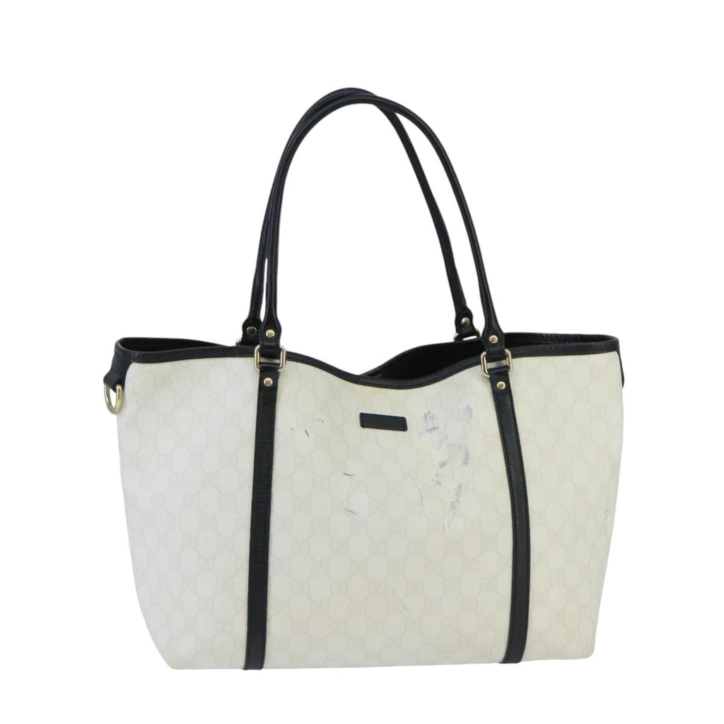 GUCCI GG Supreme Tote Bag PVC Gold White 197953 95798