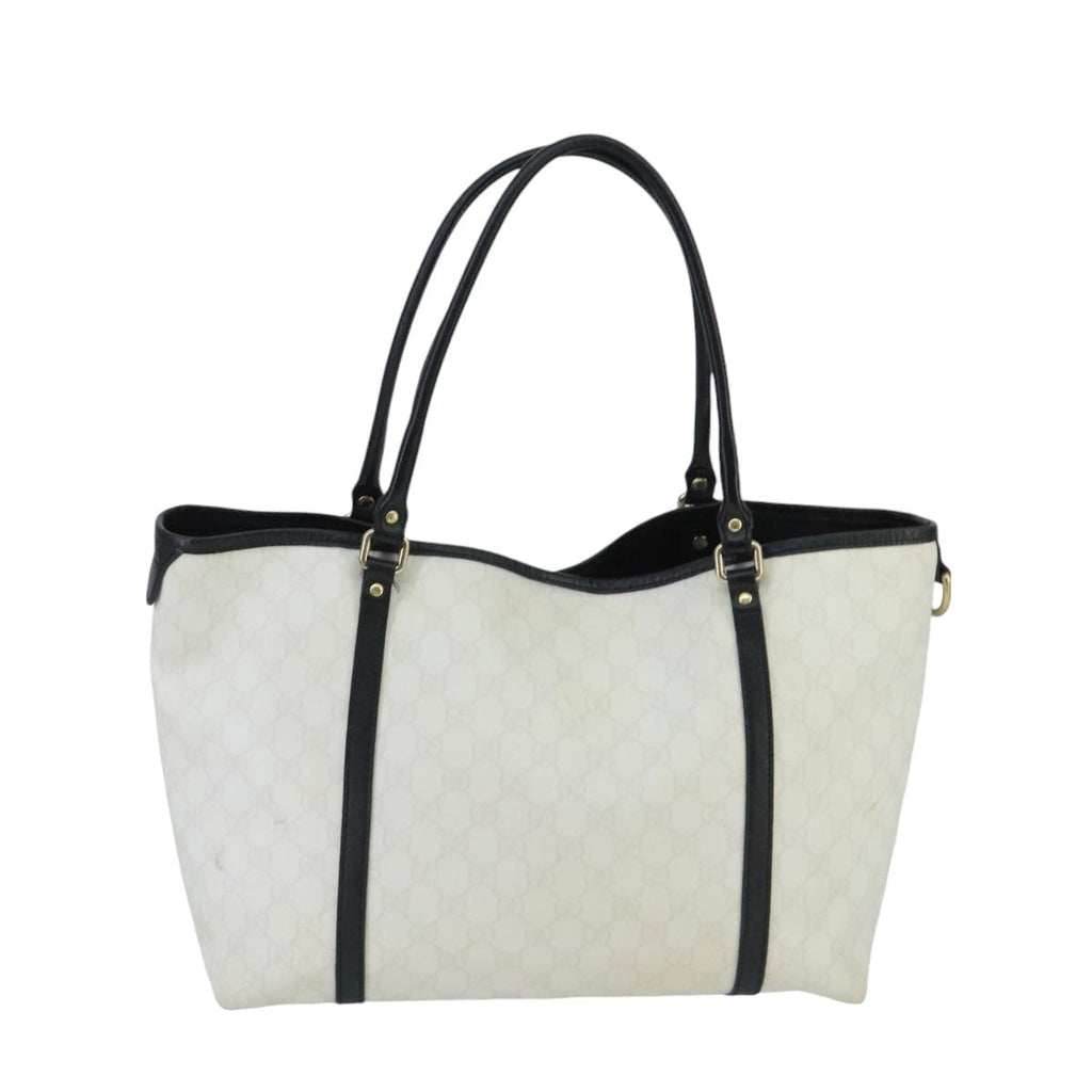 GUCCI GG Supreme Tote Bag PVC Gold White 197953 95798