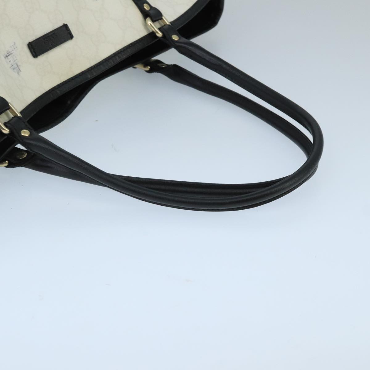 GUCCI GG Supreme Tote Bag PVC Gold White 197953 95798