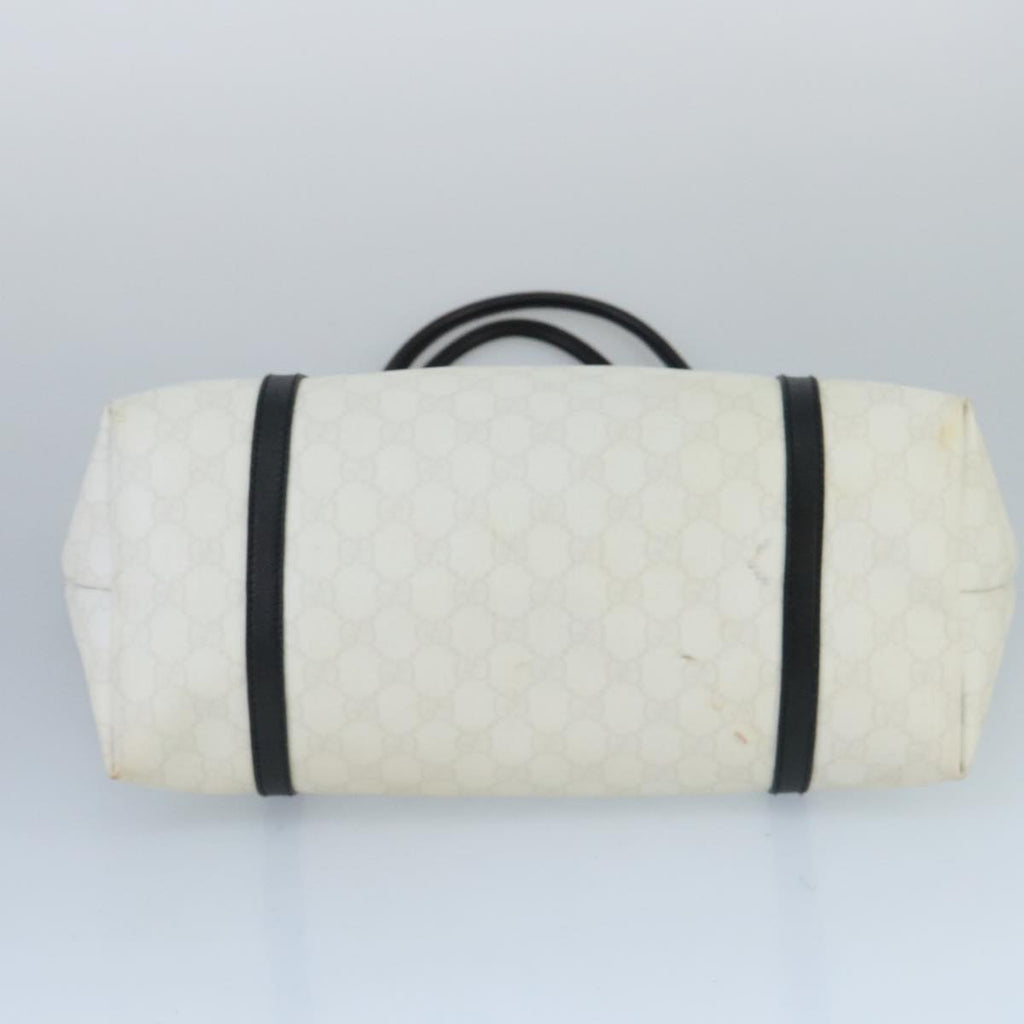 GUCCI GG Supreme Tote Bag PVC Gold White 197953 95798