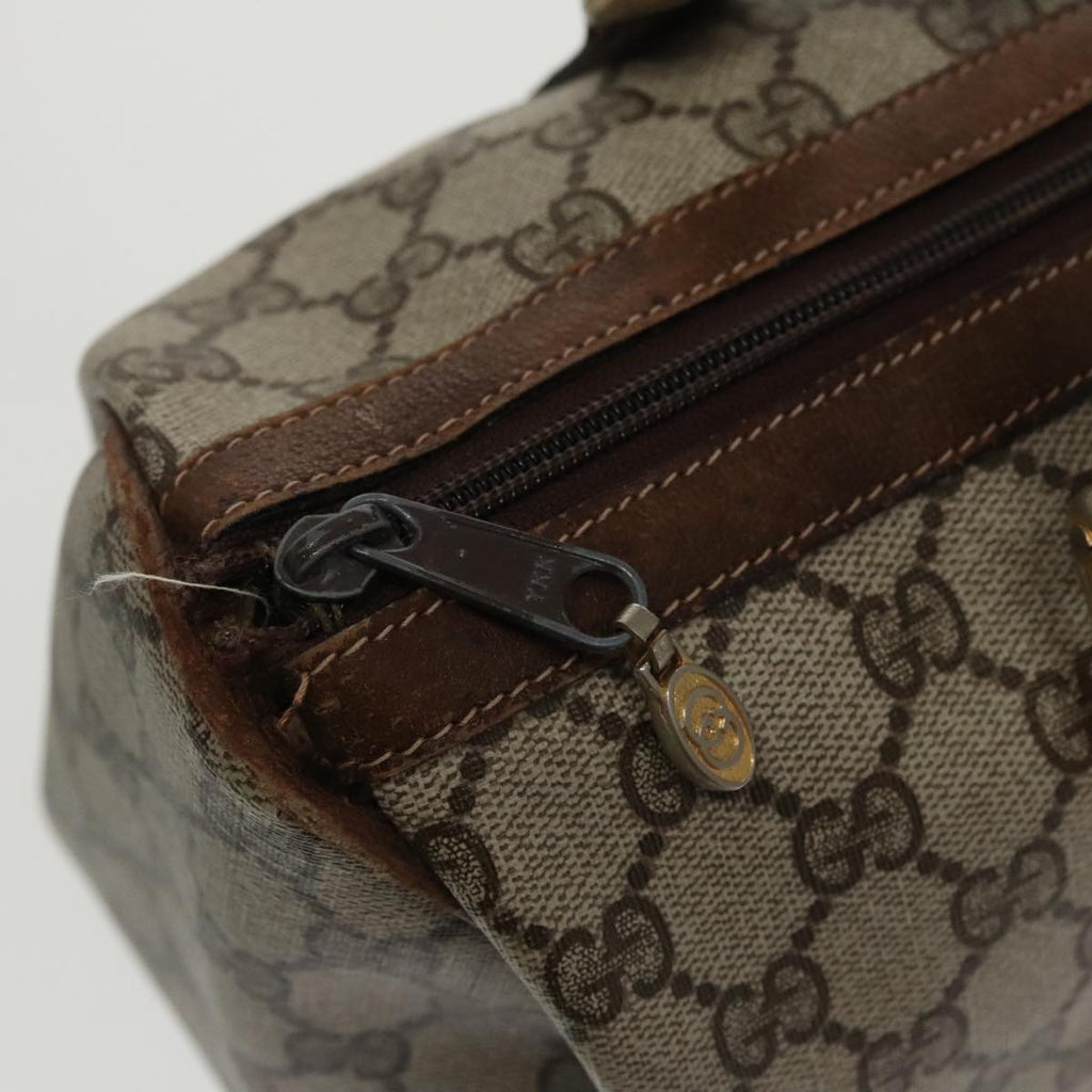 GUCCI GG Supreme Web Sherry Line Boston Bag PVC Beige Red 010 378 95820