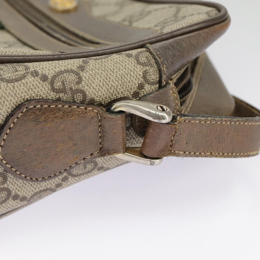 GUCCI GG Supreme Web Sherry Line Shoulder Bag PVC Beige 56 02 004 95827