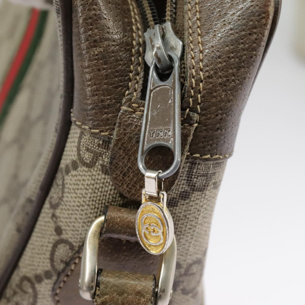 GUCCI GG Supreme Web Sherry Line Shoulder Bag PVC Beige 56 02 004 95827