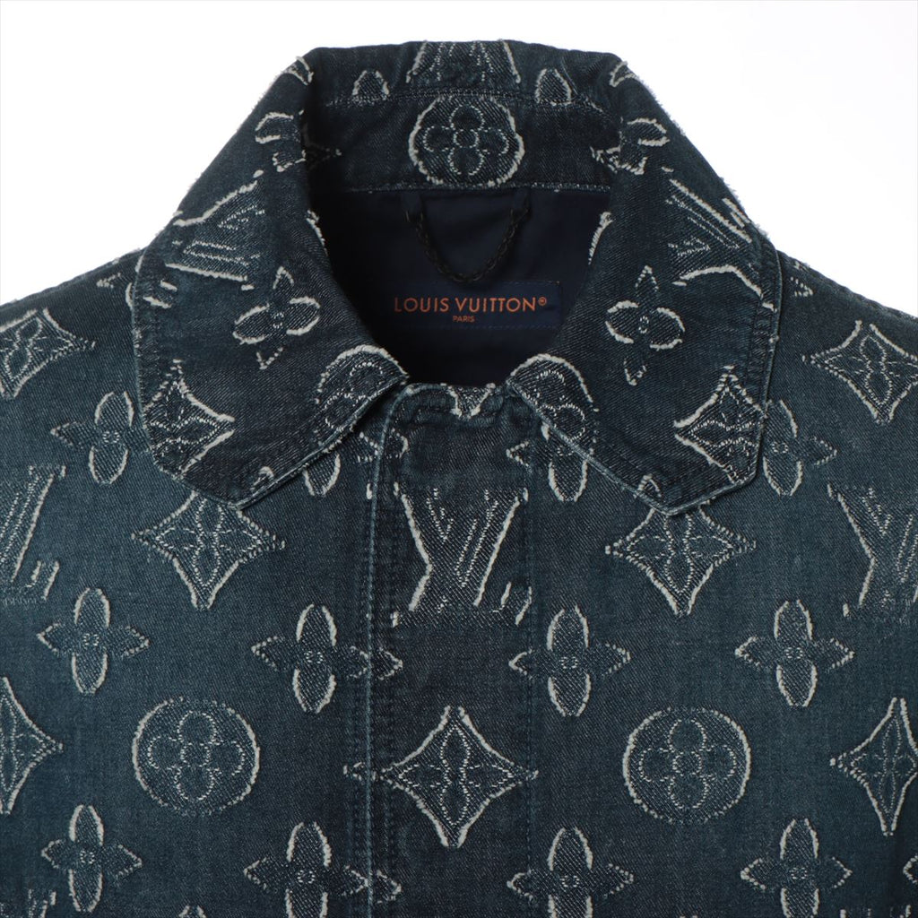 Louis Vuitton 23AW Cotton Denim Shirt S  Naked Monogram Shoes Shorts Shirt 1ABXXH RM232