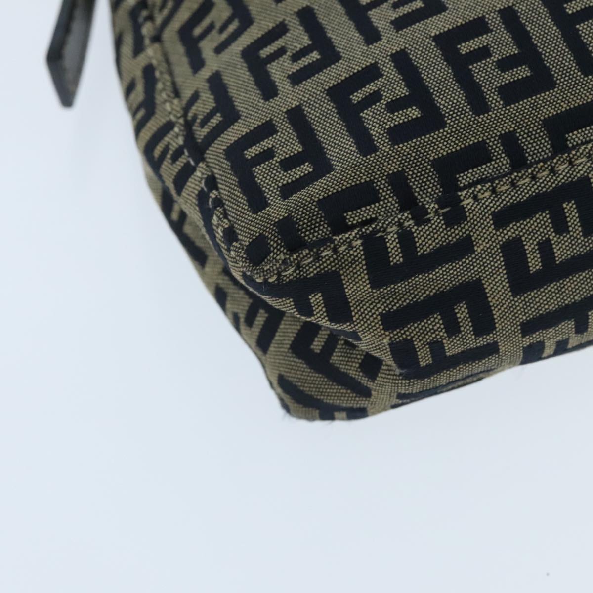 FENDI Zucchino Canvas Accessory Pouch Navy Silver 95850