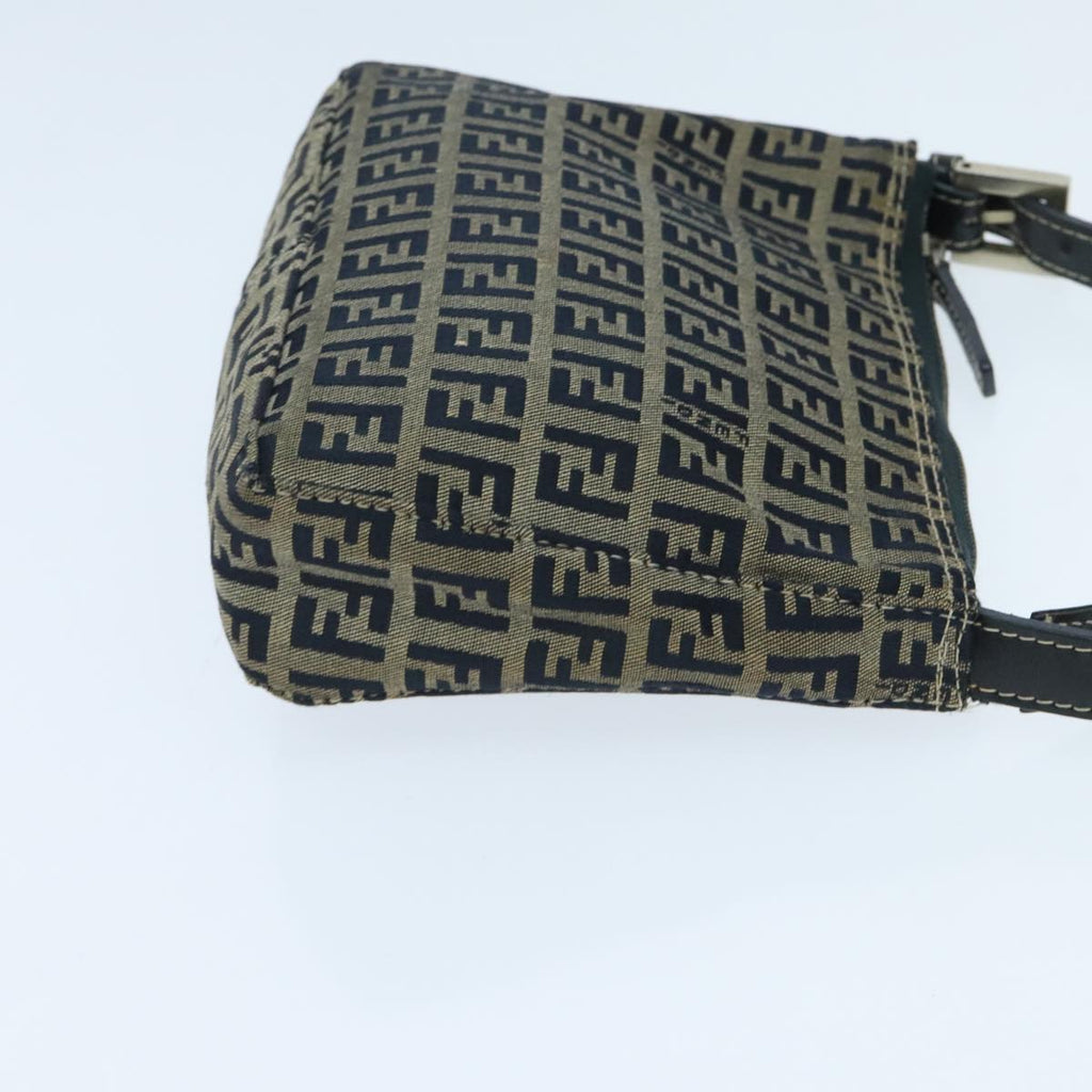 FENDI Zucchino Canvas Accessory Pouch Navy Silver 95850