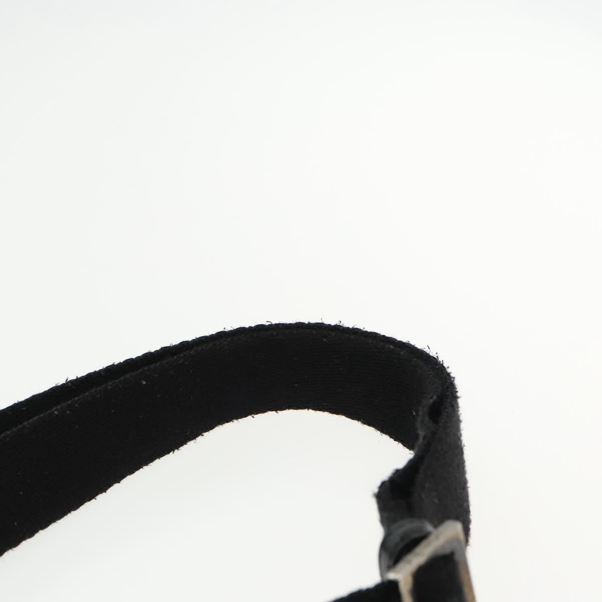 FENDI Zucchino Canvas Shoulder Bag Black 95866