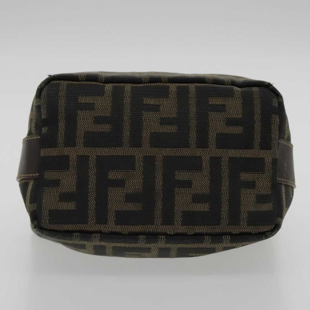 FENDI Zucca Canvas Vanity Hand Bag Brown 95992