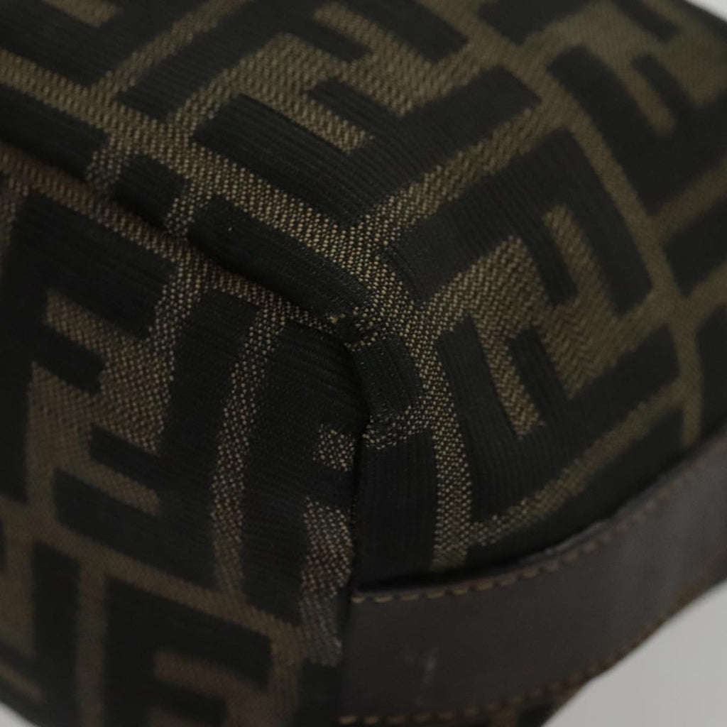 FENDI Zucca Canvas Vanity Hand Bag Brown 95992