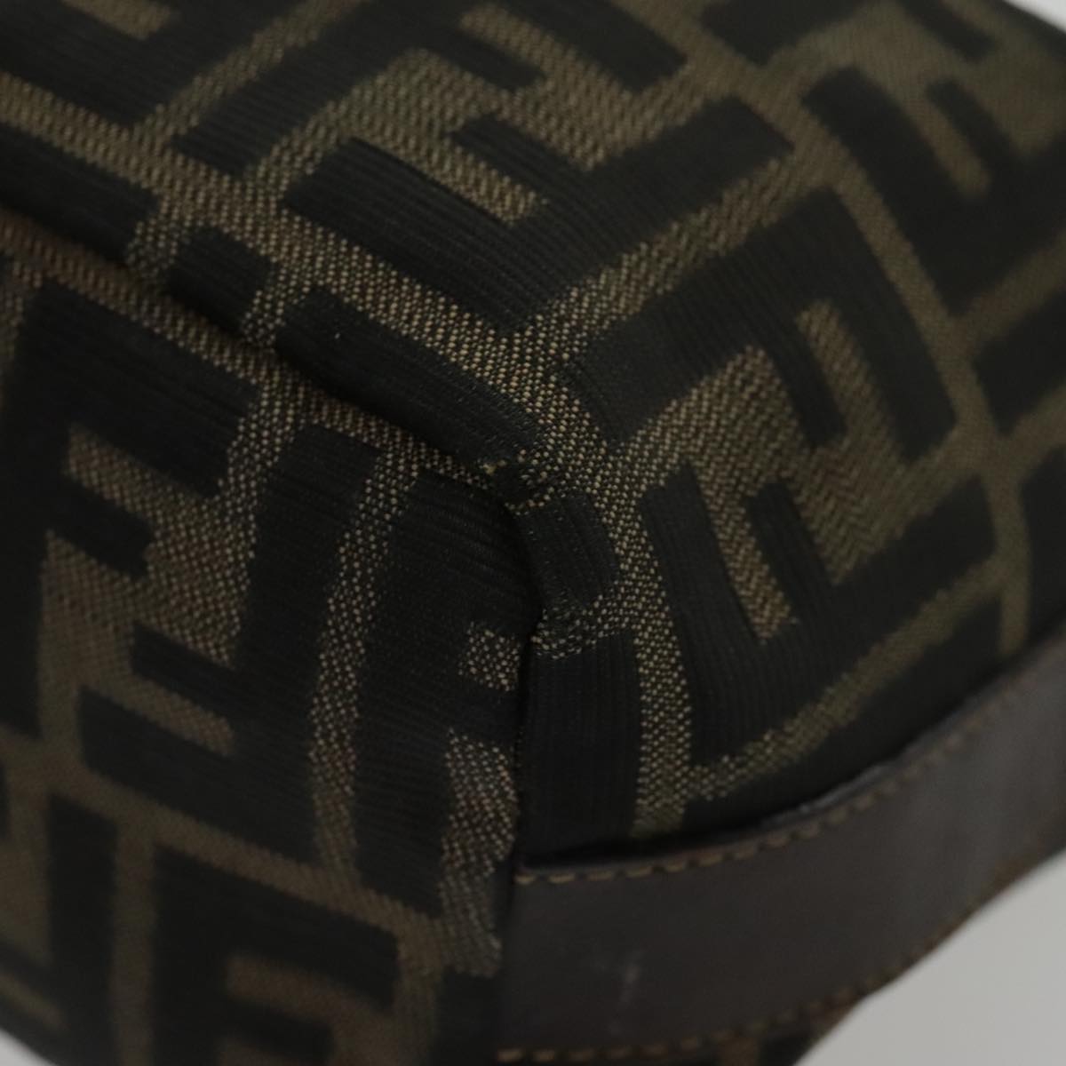 FENDI Zucca Canvas Vanity Hand Bag Brown 95992