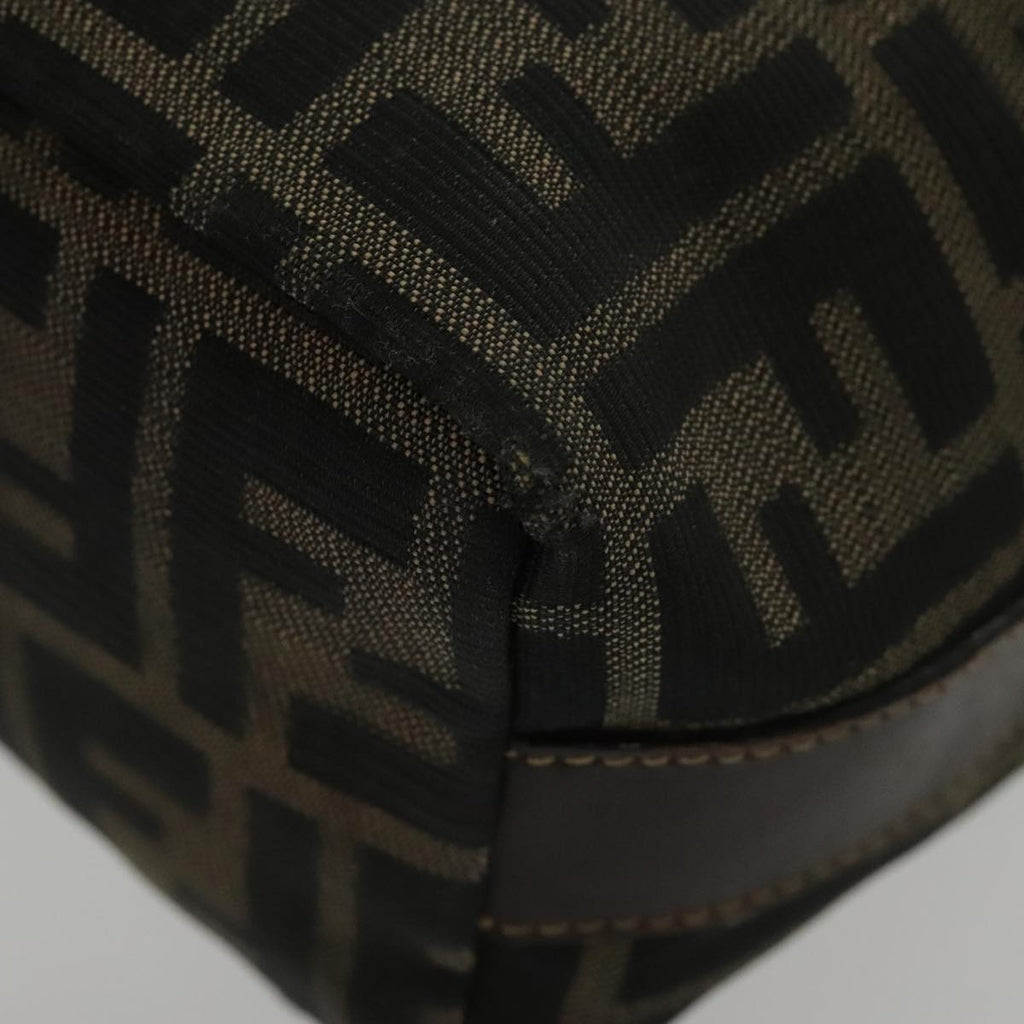 FENDI Zucca Canvas Vanity Hand Bag Brown 95992