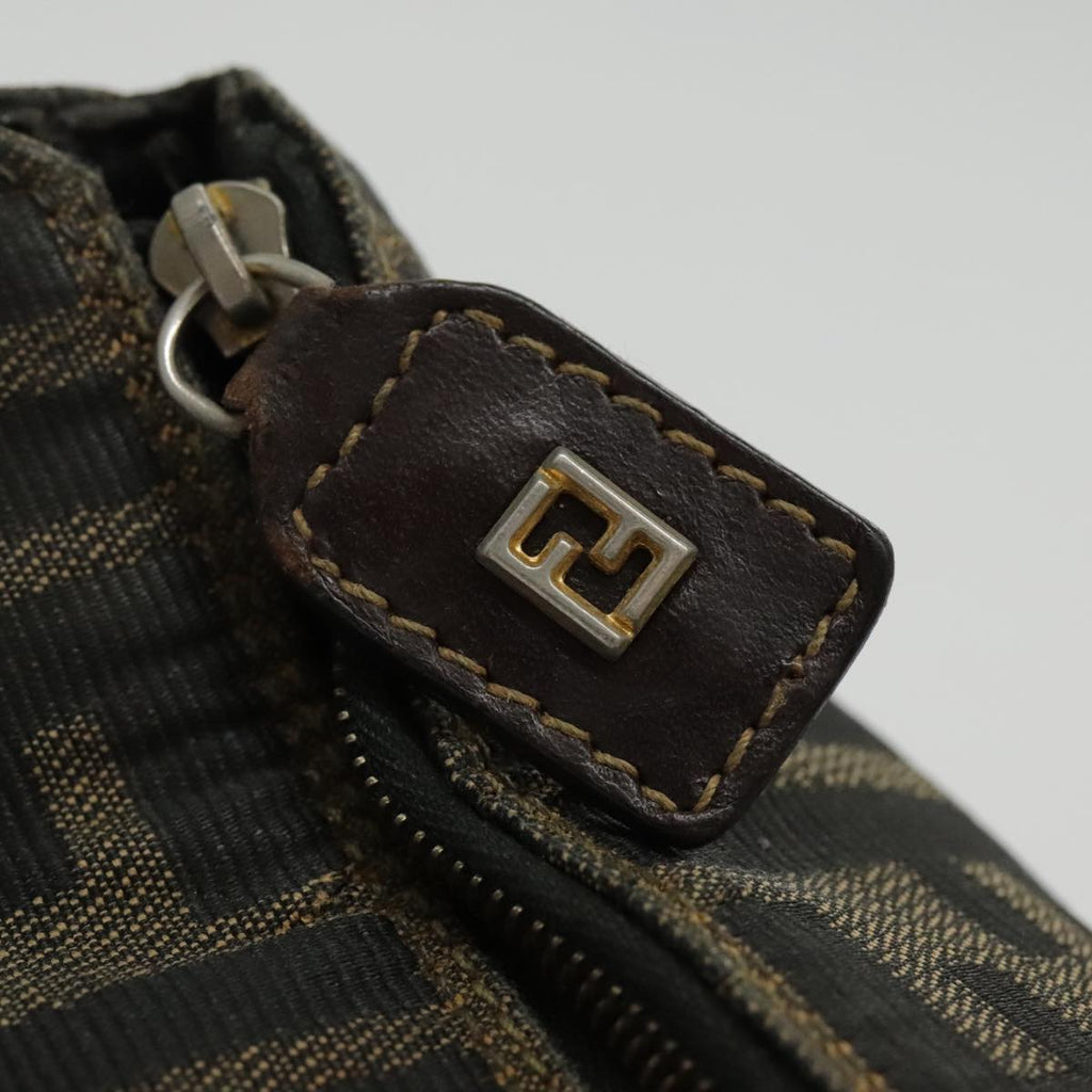 FENDI Zucca Canvas Vanity Hand Bag Brown 95992