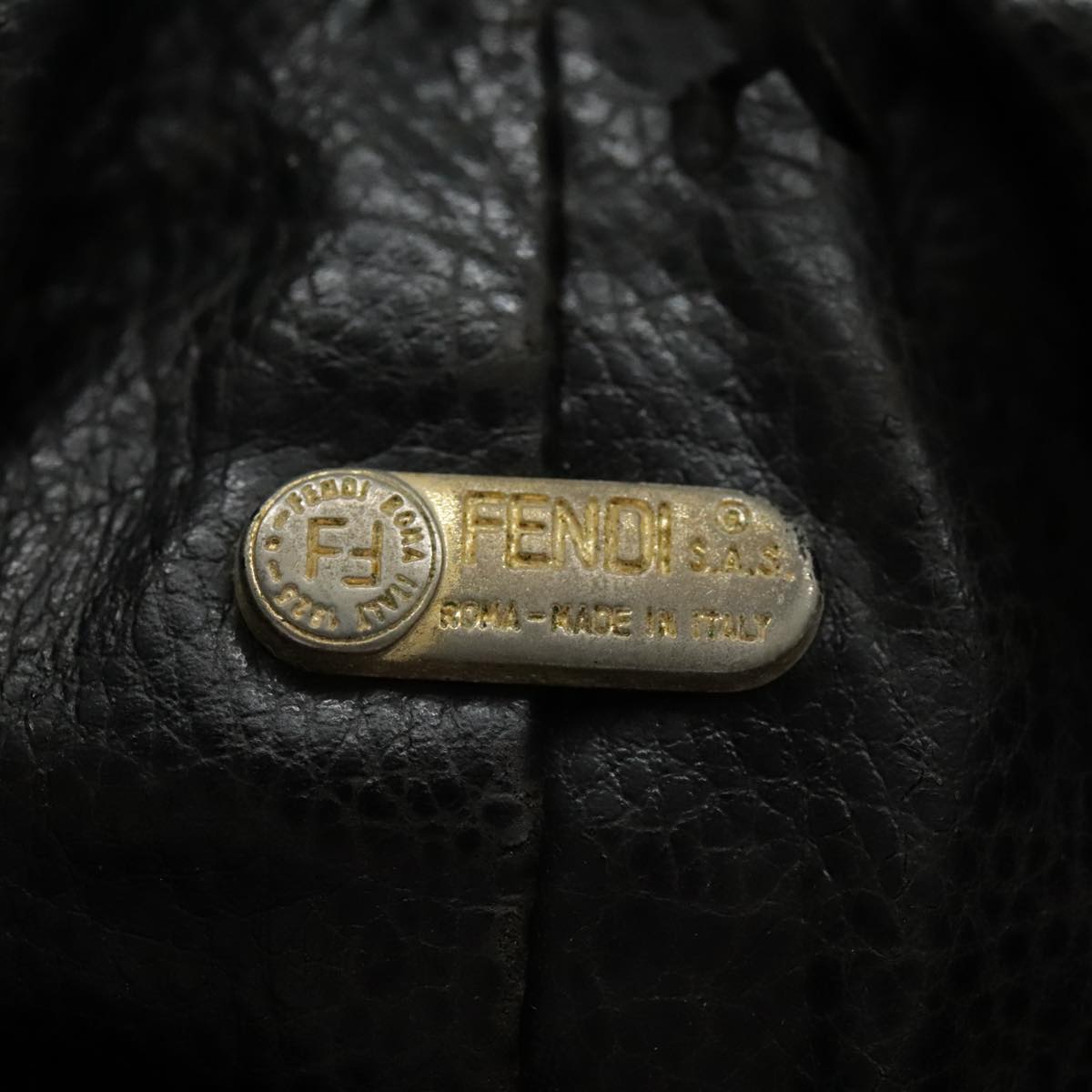 FENDI Zucca Canvas Vanity Hand Bag Brown 95992