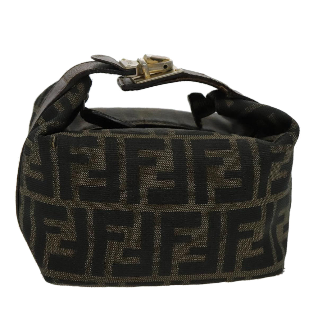 FENDI Zucca Canvas Vanity Hand Bag Brown 95992