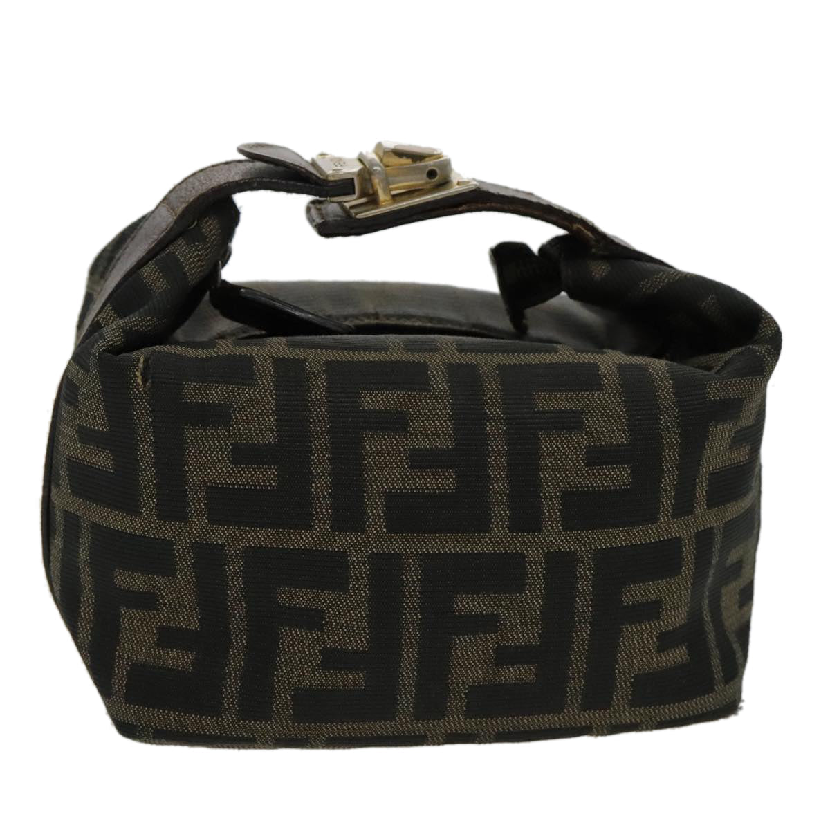 FENDI Zucca Canvas Vanity Hand Bag Brown 95992