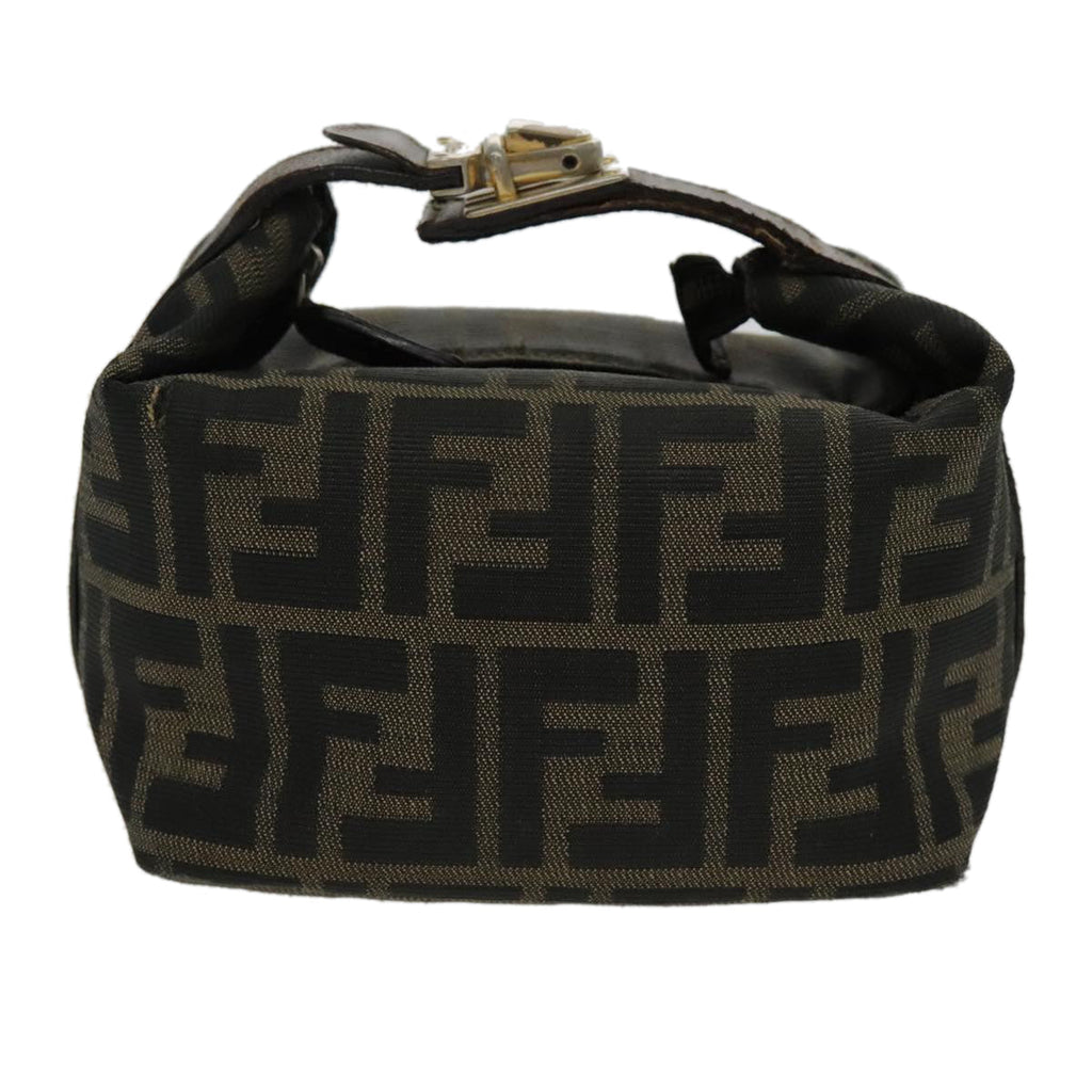 FENDI Zucca Canvas Vanity Hand Bag Brown 95992