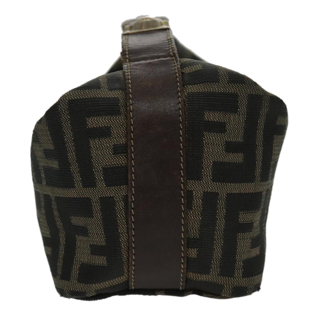 FENDI Zucca Canvas Vanity Hand Bag Brown 95992