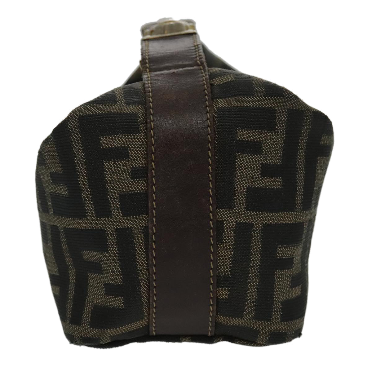 FENDI Zucca Canvas Vanity Hand Bag Brown 95992