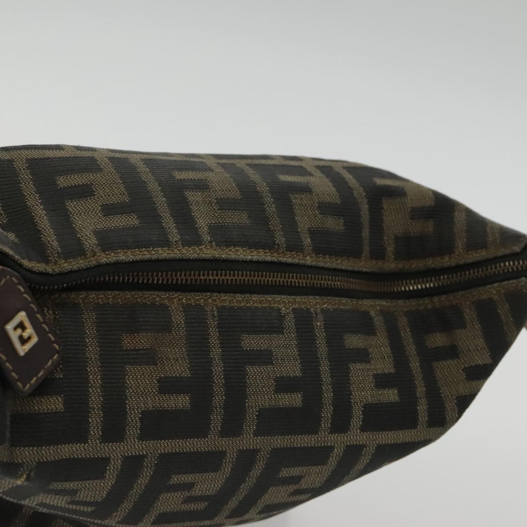 FENDI Zucca Canvas Vanity Hand Bag Brown 95992