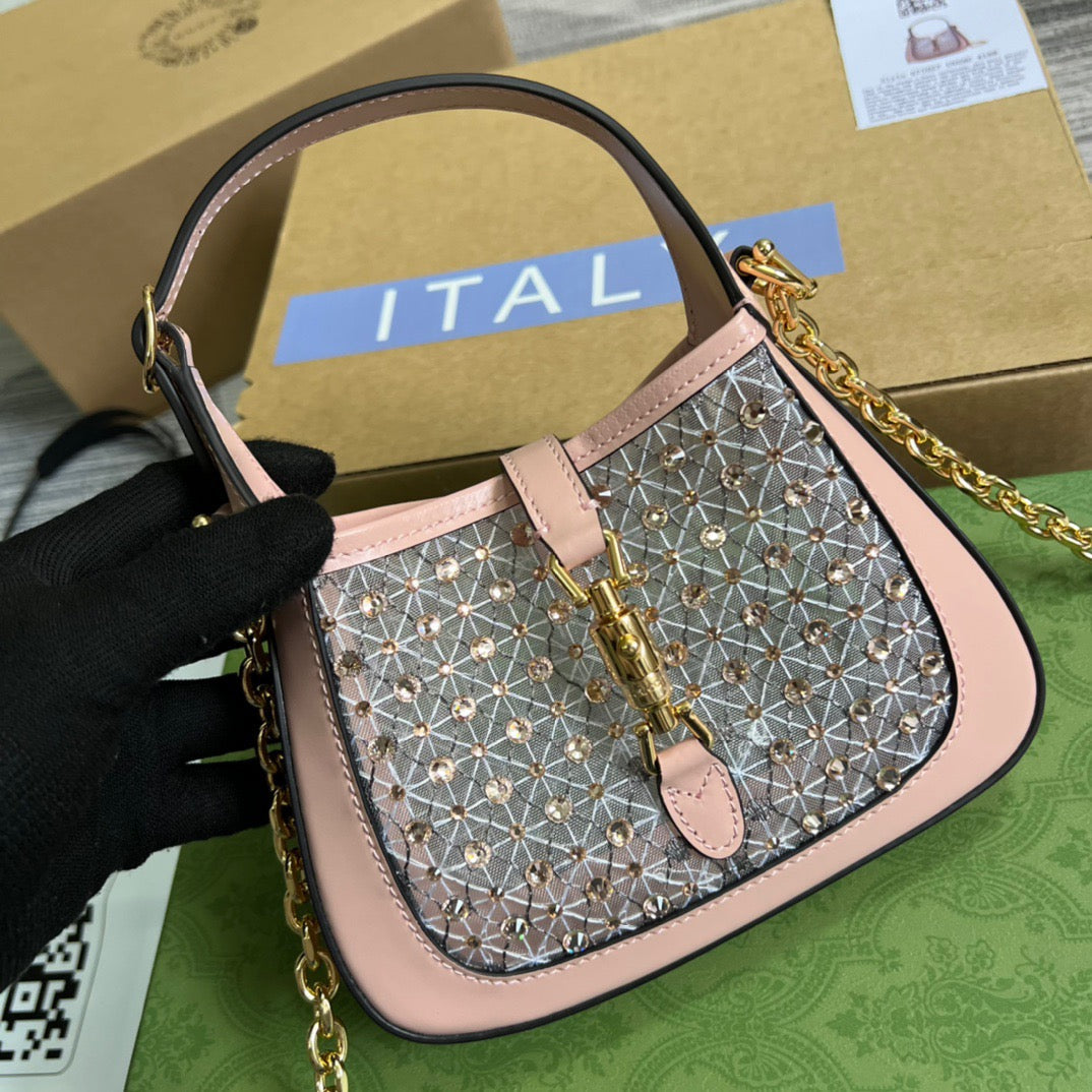 gg Jackie 1961 Mini Shoulder Bag Light Pink For Women, Women’s Bags 7.5in/19cm gg