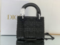 GLAMI Mini Lady Bag Black Cannage with Beaded Motif, Black, For Women WomenÃ¢â‚¬â„¢s Handbags, Crossbody Bags, 18cm CD M0505SNEA_M900