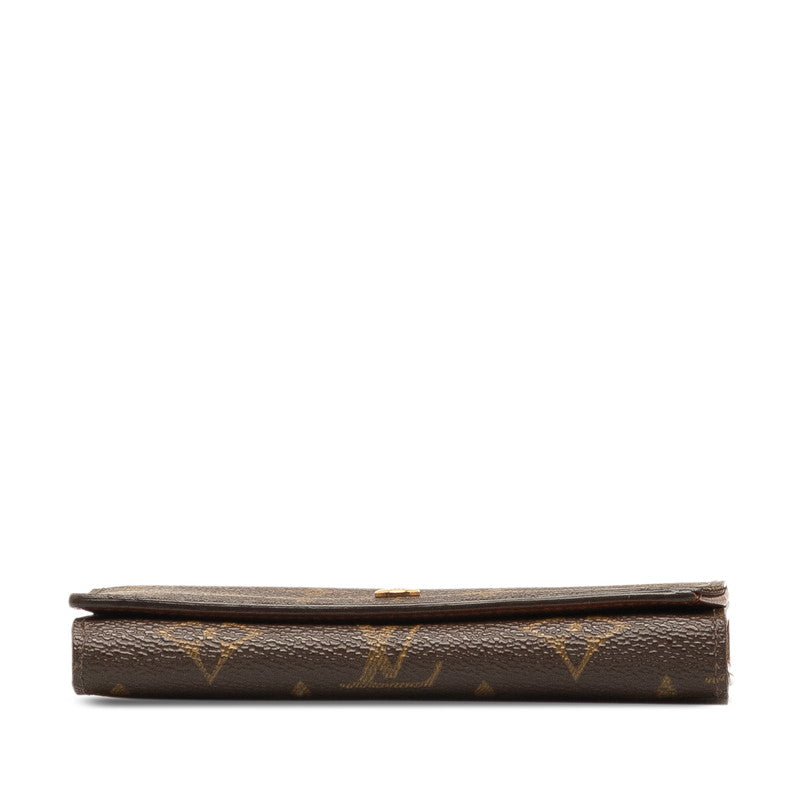 Louis Vuitton Monogram Portemone Vie Trezor Double Fed Wallet M61730 Brown PVC Leather  Louis Vuitton