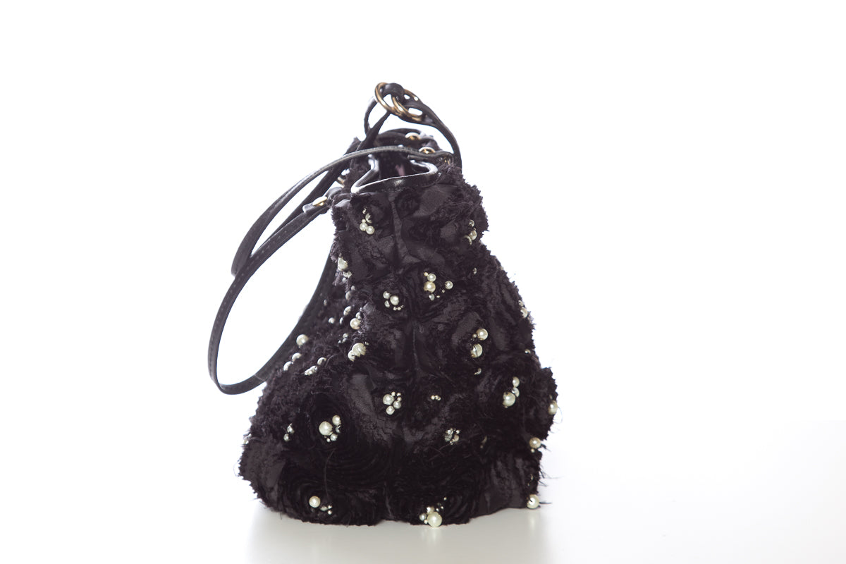 Valentino Garavani Small Rosier Black Tote
