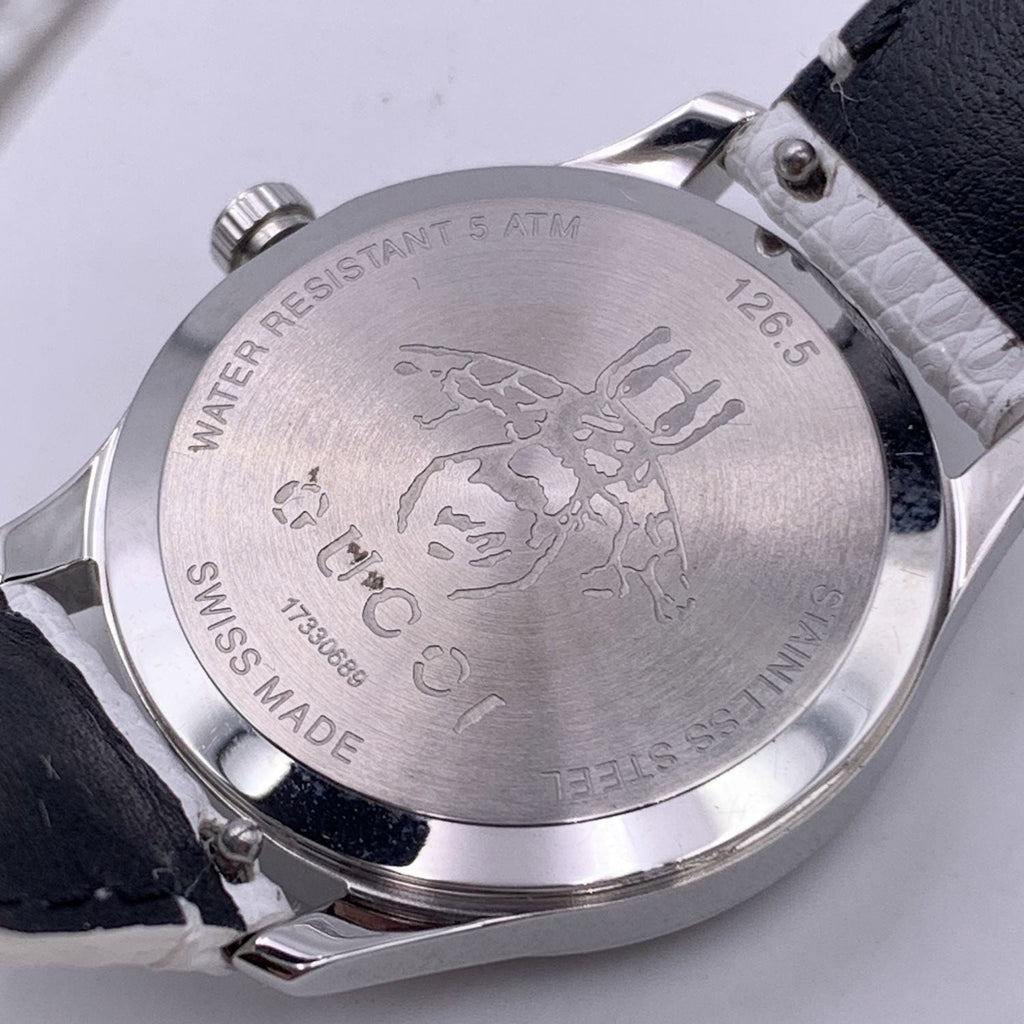 GUCCI White G-Timeless Slim Diamond Mother Of Pearl Dial Watch